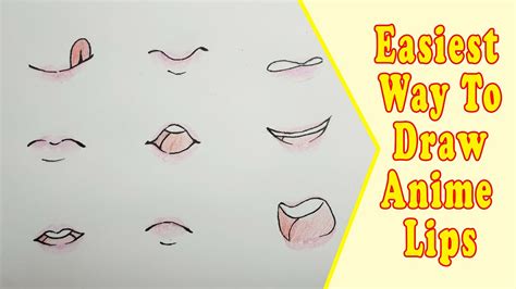 How To Draw Lips Easy Drawing Anime Lips Youtube