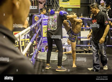 Boy Muay Thai Boxer Stretching Muscles Bangkok Thailand Stock Photo
