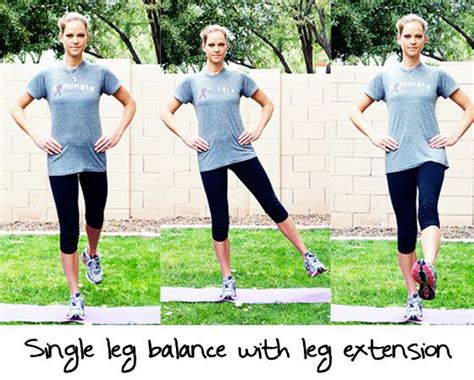 Single Leg Balance Exercises Also Standing On One Leg Slight Bend In