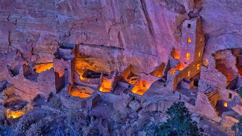 Download Mesa Verde National Park Cliff Palace During The Night