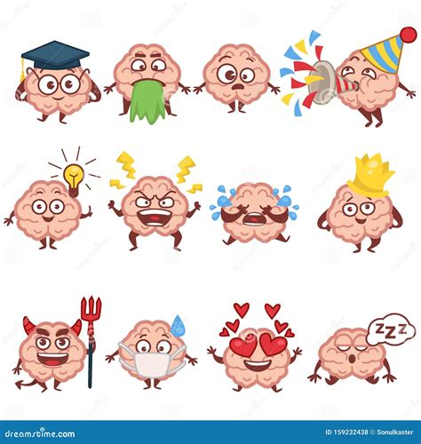 Emoji Del Cerebro Humano Caras Y Emociones Personajes De Cerebro