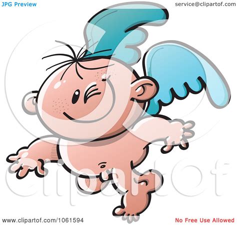 Clipart Winking Baby Angel Royalty Free Vector