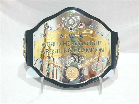 Awa World Heavyweight Wrestling Champion Replica Title Belt Etsy