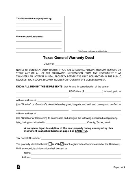 Free Printable Gift Deed Form Texas Printable Forms Free Online My
