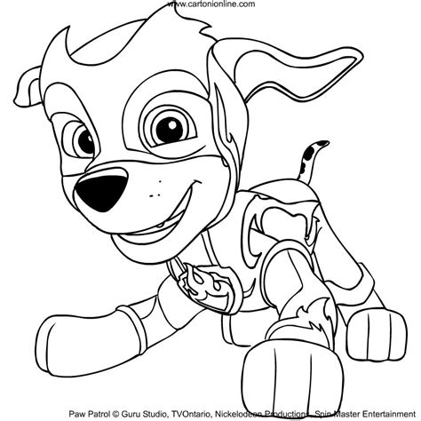Marshall From Paw Patrol Mighty Pups Coloring Page Coloring Home Paw