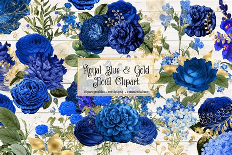 English rose, seamless wallpaper pattern with pink roses on blue background. Royal Blue and Gold Floral Clipart shabby chic wedding ...