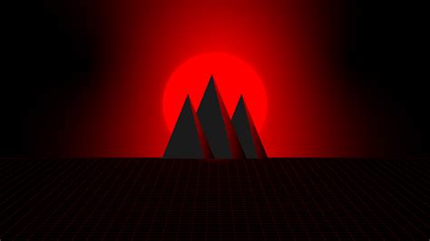 Mountain Red Minimal 4k Wallpaperhd Artist Wallpapers4k Wallpapers