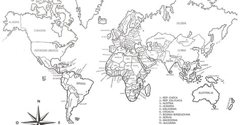 Mapa Del Mundo Para Colorear Mapamundi 9D6