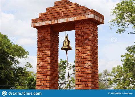 Red Brick Bell Tower With Bell Stock Photo Image Of Ancient Tower