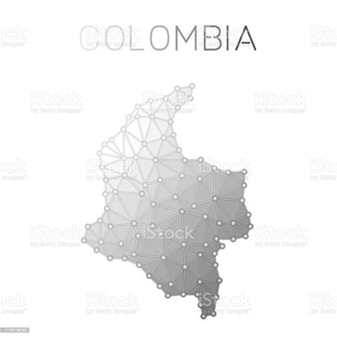 Ilustración De Mapa Vectorial Poligonal De Colombia Y Más Vectores