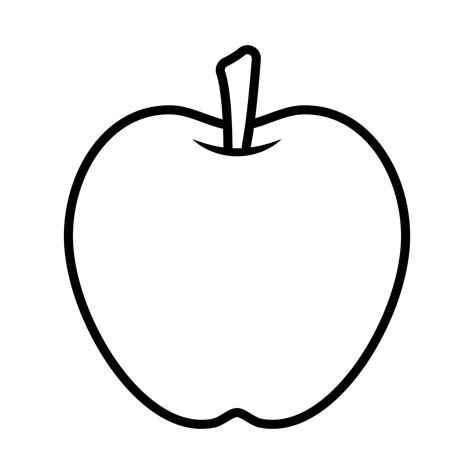 Apple Coloring Page Vector Illustration Image On White Background For