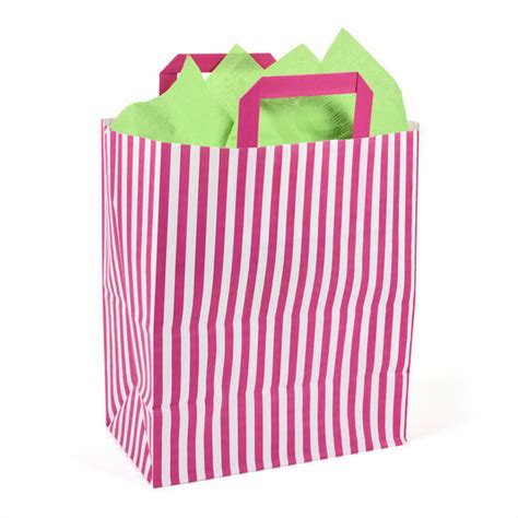 25cm X 30cm X 14cm Pink Striped Medium Paper Carrier Bags Only £755