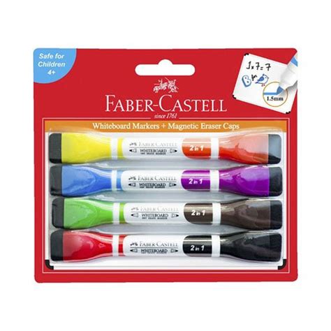 Faber Castell Whiteboard Markers With Magnetic Eraser Caps The Warehouse
