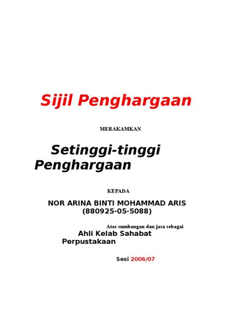 Sijil penghargaan boleh di edit. Format Sijil