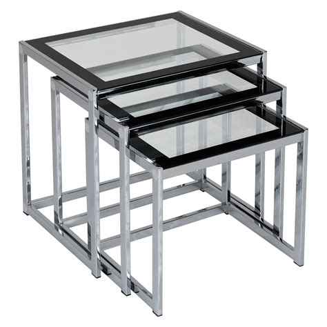 Hanley Clear Nest Of Tables Nesting Tables Set Of 3 Nesting Tables