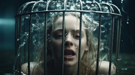 Caged Drowning Beauty By Midjourney Raisexualhorrorbdsm