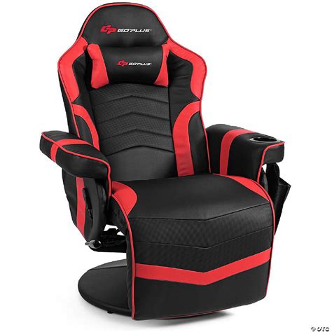 Goplus Massage Gaming Recliner Reclining Racing Chair Swivel Red Oriental Trading
