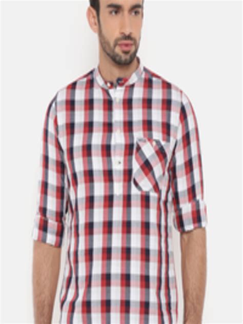 Buy Lee Cooper Men Red And Navy Contemporary Regular Fit Checked Casual