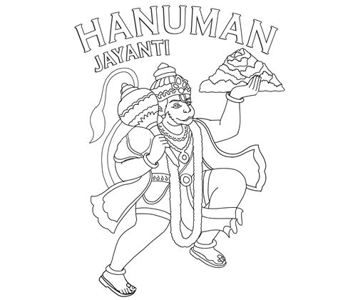 Simple Hanuman Coloring Pages