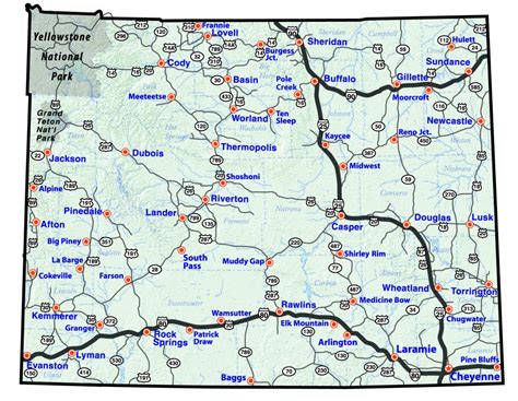 Maps Printable Road Map Of Wyoming Printable Maps