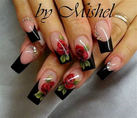 Pin By Vicky Papado On The Art Of Nails Rose Nail Design Floral