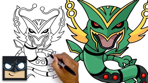 How To Draw Mega Rayquaza Pokemon Youtube
