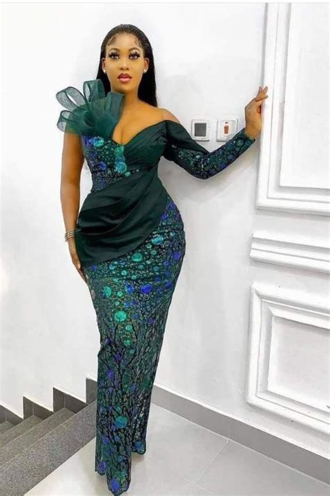Emerald Green Nigeria And Africa Lace Dress Mermaid Asoebi Etsy