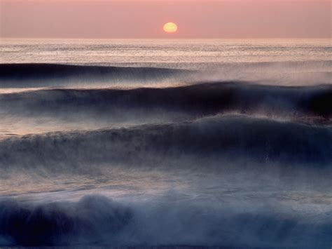Sunrise Waves Atlantic Ocean Massachusetts Wallpapers Hd Desktop