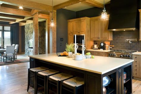 Steamed milk, and other light creamy colors, are great choices to pair with honey oak. 25 Home Plans with Dream Kitchen Designs | Honey oak ...