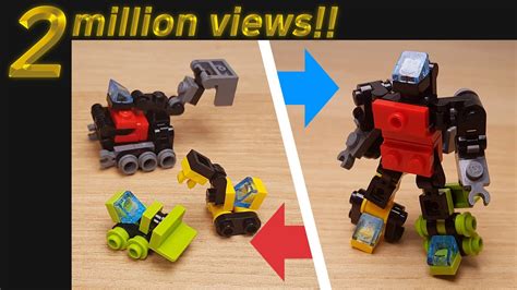 [lego mini robot tutorial] combiner transformer mech similar with devastator ミニレゴ合体ロボ 미니 레고