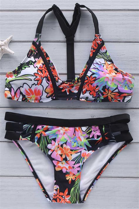 cami floral print bikini set colormix bikinis zaful