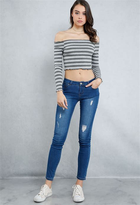 Low Rise Skinny Jeans Shop Bottoms At Papaya Clothing