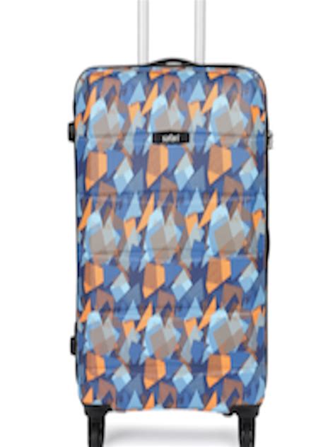 buy safari unisex blue printed camo 4 wheel cabin trolley bag trolley bag for unisex 7781084