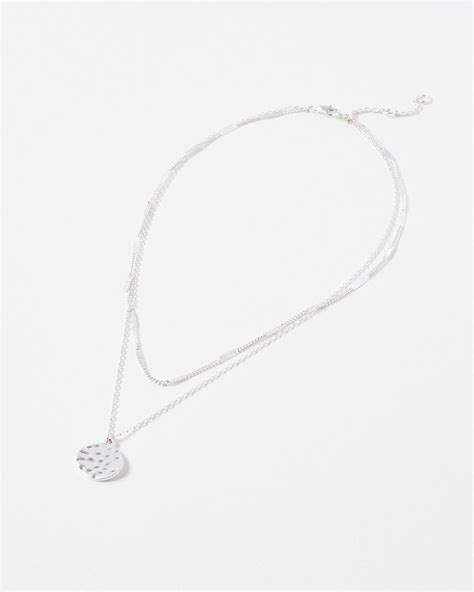 Talia Double Row Chain With Disc Charm Pendant Necklace Oliver Bonas