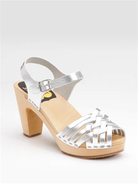 Swedish hasbeens Braided Metallic Sandals in Metallic | Lyst