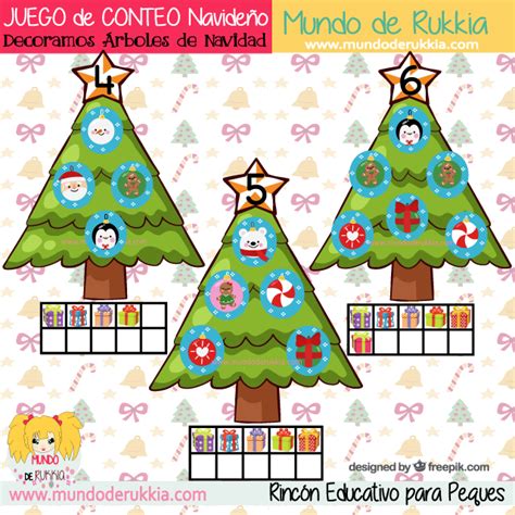 Juego De Conteo Decoramos Arboles De Navidad Mundo De Rukkia