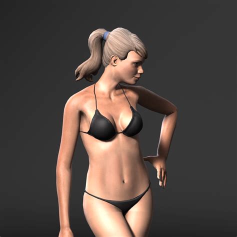 Woman In Bikini Rigged D Game Character Low Poly D Model Cad Files My Xxx Hot Girl