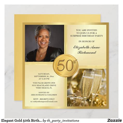 surprise 50th birthday party 50th birthday party invitations fifty birthday photo invitations