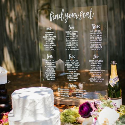 Acrylic Seating Chart Wedding Seating Chart Find Your Seat Sign With