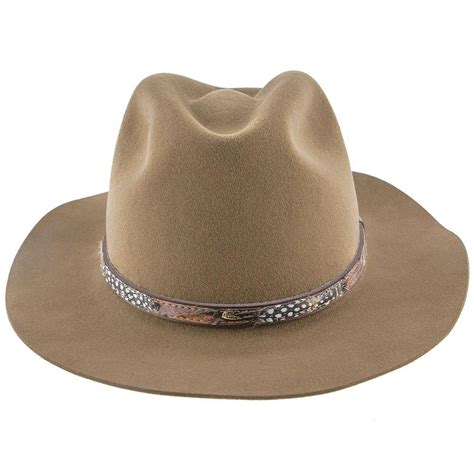 Mens Stetson Jackson Crushable Wool Fedora Hat Brown Fashionable Hats