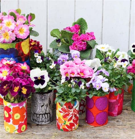 Colorful Recycled Diy Tin Can Planters