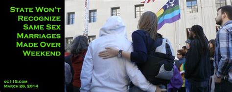 State Wont Recognize Same Sex Marriages Made Over Weekend Oakland