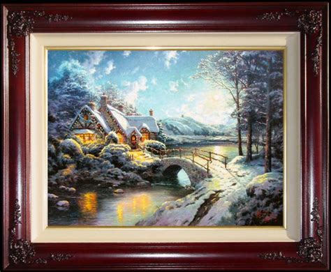 Christmas Moonlight By Thomas Kinkade 18x24 Signed And Numbered Sn