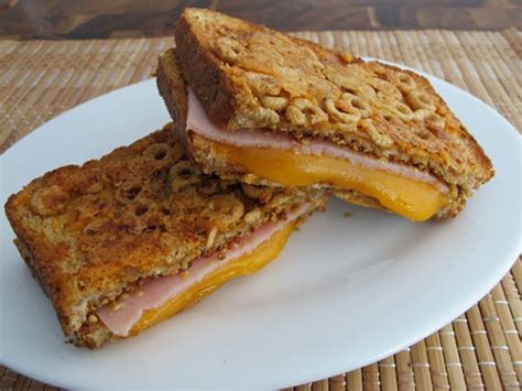 Cheerios Coated Grilled Cheese Foodiggity