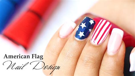 American Flag Nail Design Patriotic 4th July Independence Day Usa