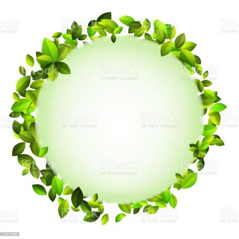 Fresh Green Leaves Border Eps10 Stock Illustration Download Image Now