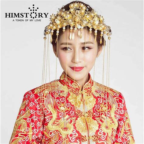 Traditional Chinese Wedding Hair Accessories Vintage White Pearl Bride