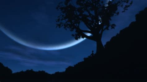 Anime Lonely Moon Wallpapers Wallpaper Cave