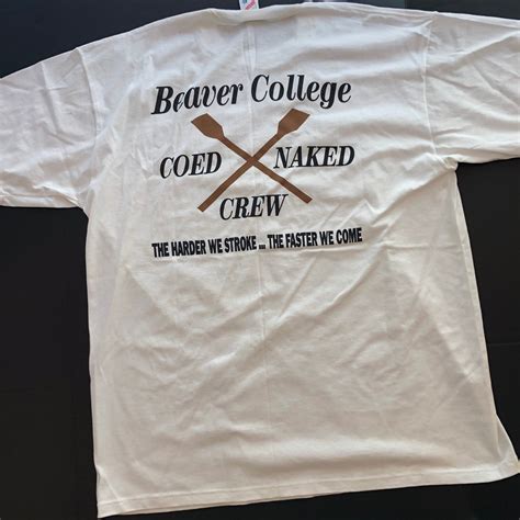 Vintage Coed Naked Beaver College Crew T Shirt Tee Rare S White Xl