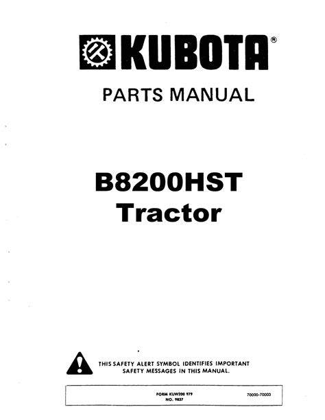 Kubota B8200hst Tractor Parts Catalog Farm Manuals Fast